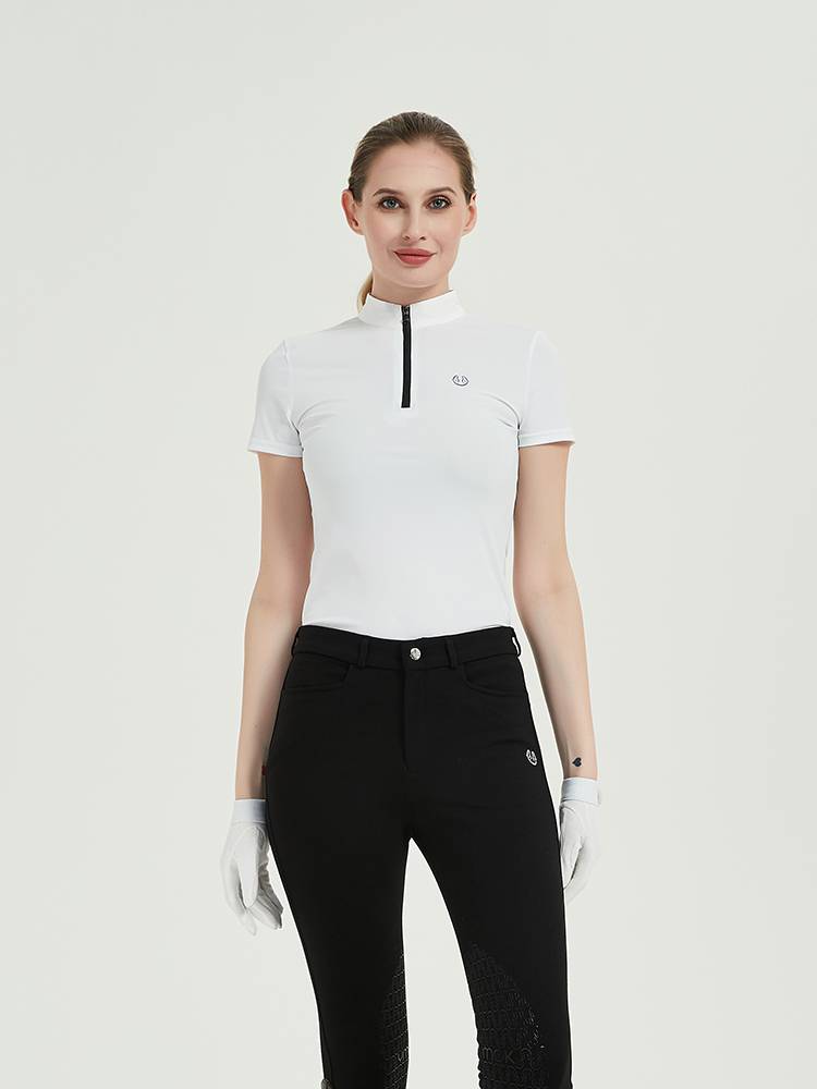 Yuema Watsmatic top POLO Ms. riding equivalent short -sleeved equestrian clothing T -shirt elastic riding clothes
