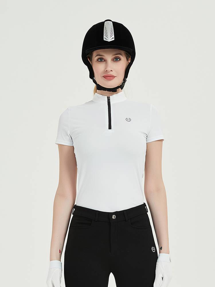 Yuema Watsmatic top POLO Ms. riding equivalent short -sleeved equestrian clothing T -shirt elastic riding clothes