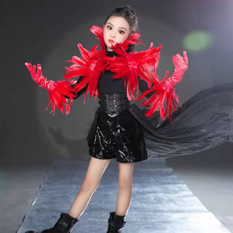 (Red) Clothes + Pants + belts + feathers + gloves + tails