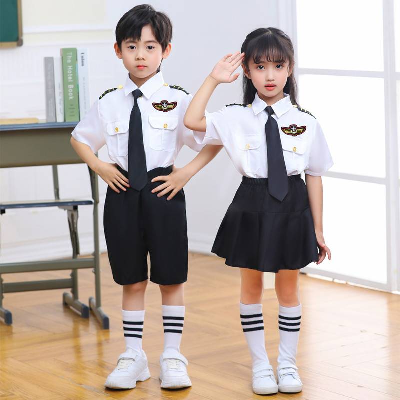 Children's Captain Air Sister Performing the Airbly Pneccessship Set Pilot Aviation Role Playing Stage Performance Services