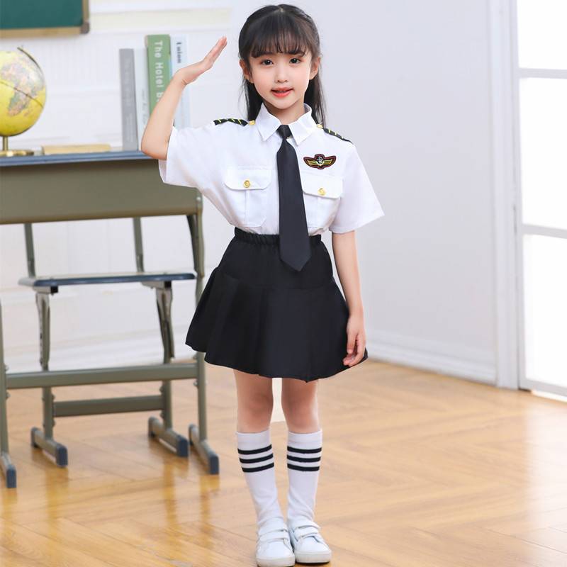 Children's Captain Air Sister Performing the Airbly Pneccessship Set Pilot Aviation Role Playing Stage Performance Services