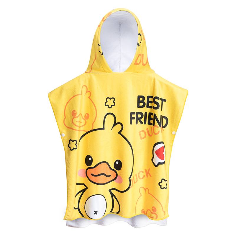 Children's bath towels with a cloak with cotton water absorption towels, baby fast dry summer swimming bathrobe bathing beach towel