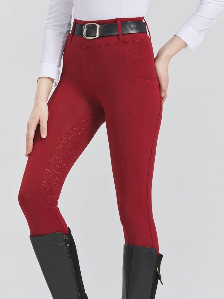 Autumn and winter high -bombs, slim -skilled all -silicon glue female equestrian pants ladies riding pants pants outdoor sports clothing elastic wear resistance