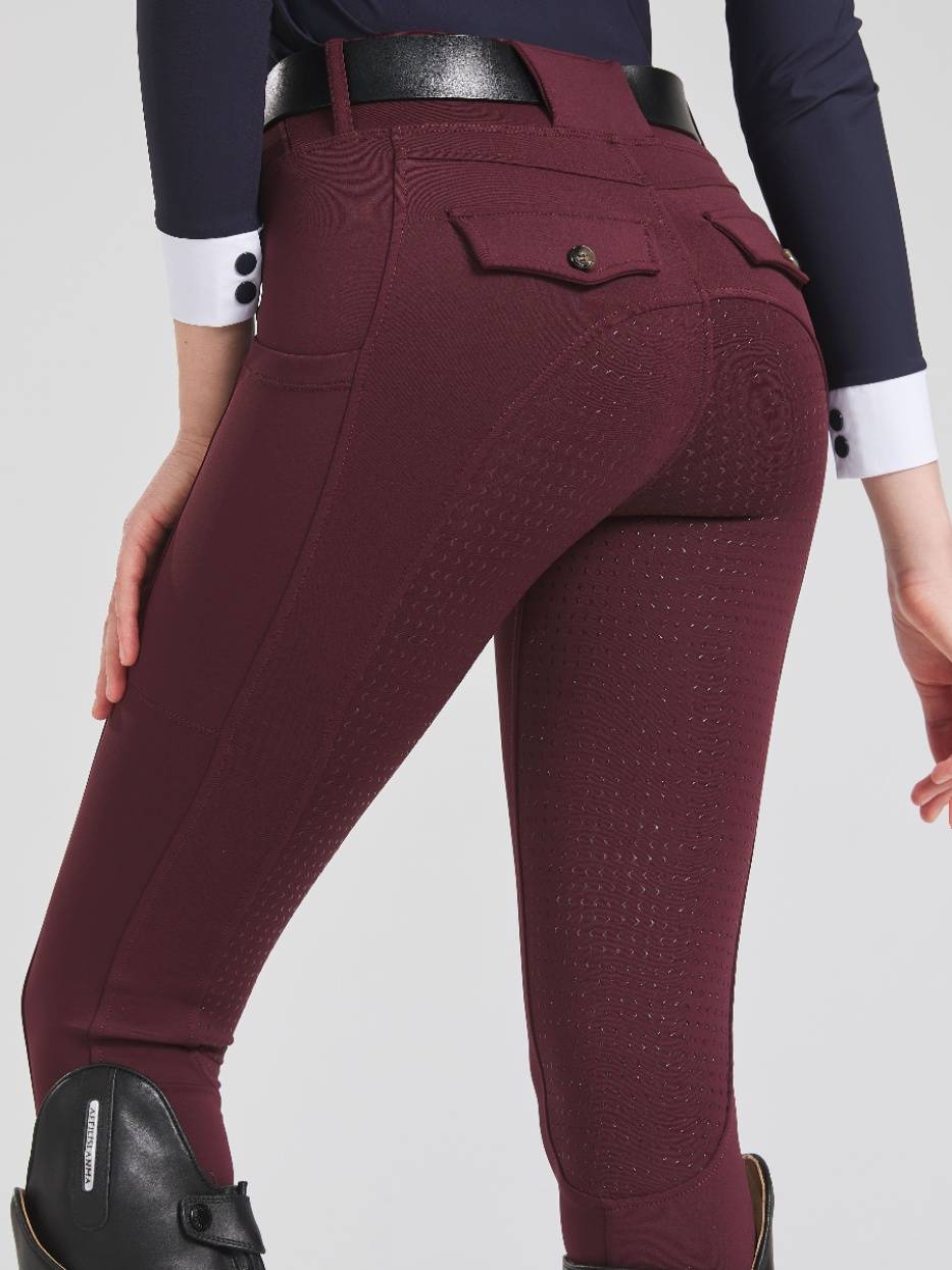 Autumn and winter high -bombs, slim -skilled all -silicon glue female equestrian pants ladies riding pants pants outdoor sports clothing elastic wear resistance