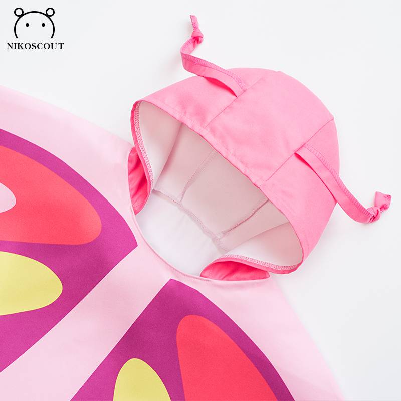 Children's swimming bath towel, cartoon butterfly cloak, sandy sunscreen, fast dry bathing bathrobe special towels