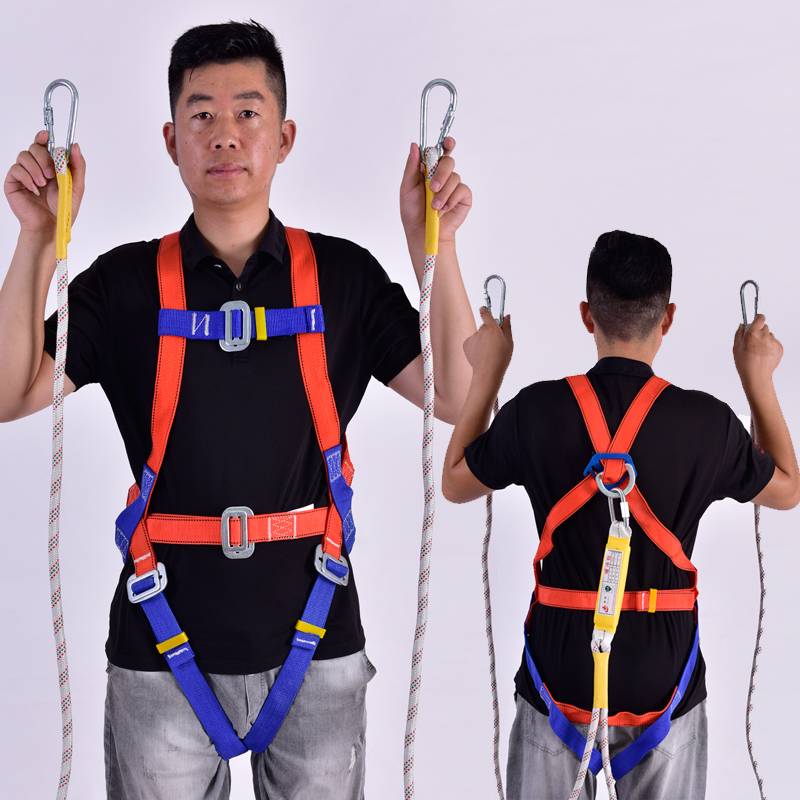 Five -point high -altitude operating seat belt building construction insurance band European -style double hook new date safety rope