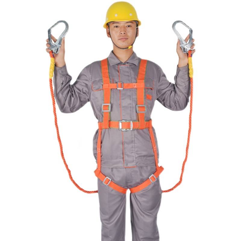 Five -point high -altitude belt double -back full -body insurance belt construction site outdoor operation anti -pendant safety rope set