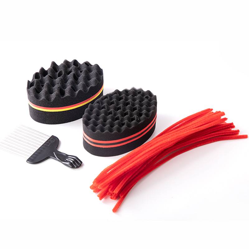 Blacks with spongy hip-hop head-cutting tools, African hairdresser hairdressers and steel forks