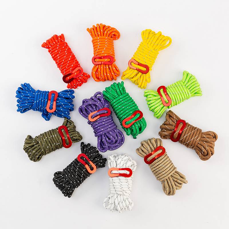 4mm bold wind rope Outdoor sky curtain windproof rope support rope 4m tent 4 -meter tent reflecting camp rope adjustment rope