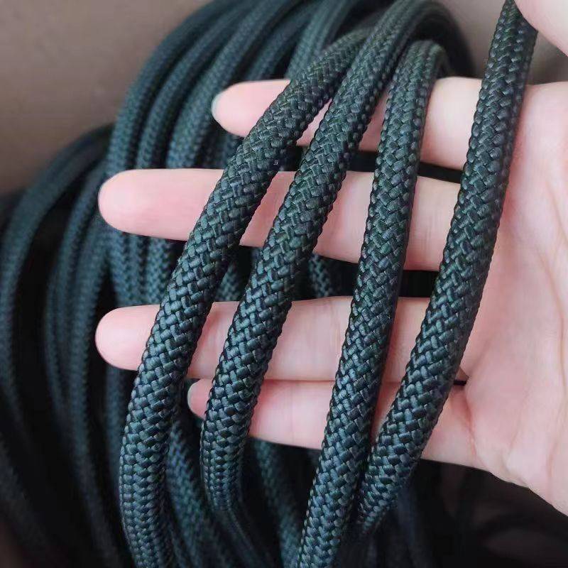 Black nylon line, black nylon line, crochet rope, tether line