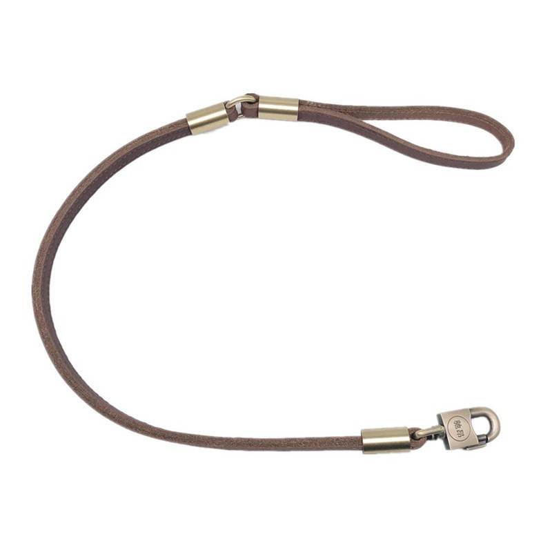 Head layer Cowhide D dog traction rope medium large dog golden hair dog walking dog rope three sections double leather dog chain