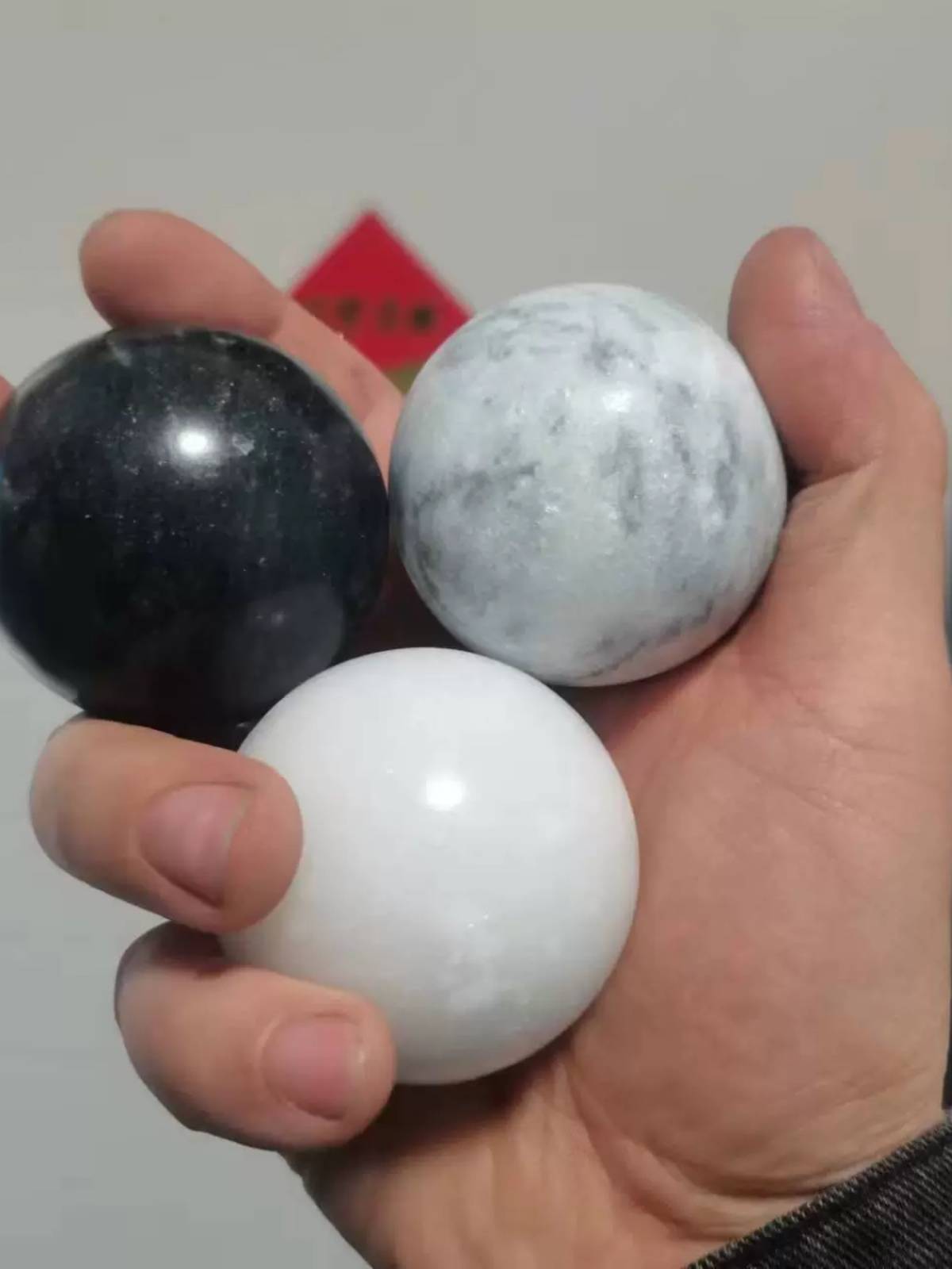 Natural Jade Ball Fitness Ball Health Ball Handle Playing Men and Women Middle and Elderly Massage Children Transfer Stone Health Ball