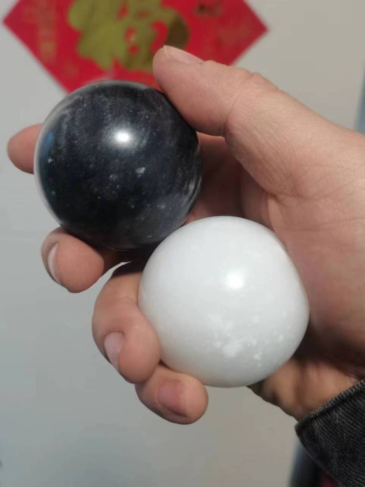 Natural Jade Ball Fitness Ball Health Ball Handle Playing Men and Women Middle and Elderly Massage Children Transfer Stone Health Ball
