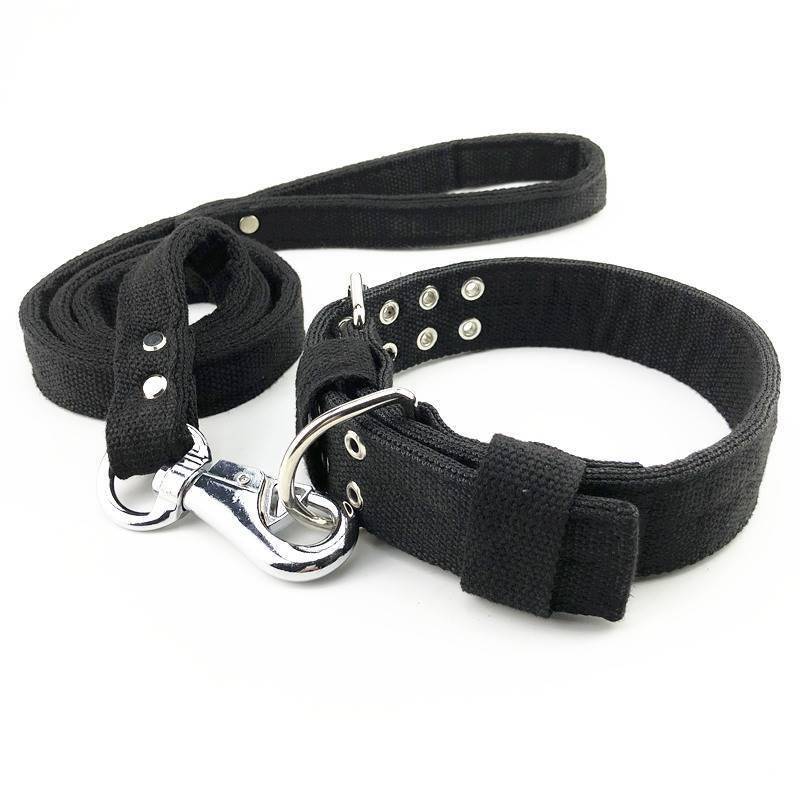 Cotton dog dog collar traction rope set medium large dog neck horses, golden hair, golden retriever, walking dog rope pull