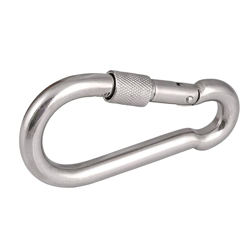 304 stainless steel climbing buckle spring nut buckle safety insurance buckle with circle dog chain buckle life -long life hook