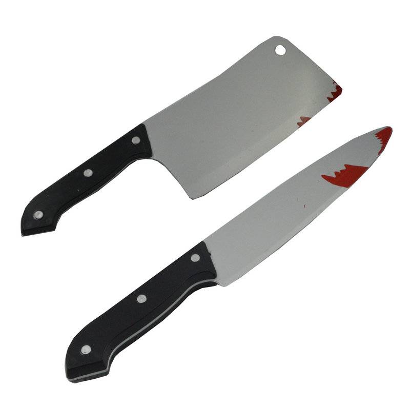 Halloween props terrorist blood sharp knife holiday performance plastic simulation weapon ax sawing fake karka machete