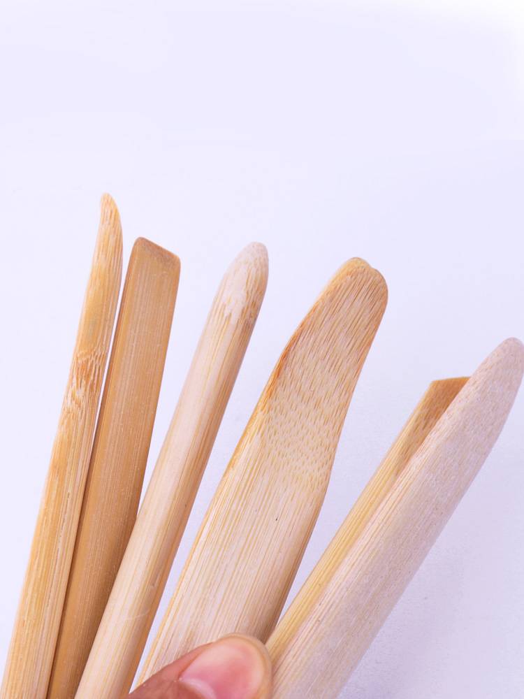 Bamboo scraper clay sculpture 7 pieces of craftsmanship, blank blank, round head, bamboo sheet Buddha statue sculpture carving ceramics tool