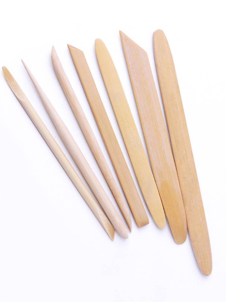 Bamboo scraper clay sculpture 7 pieces of craftsmanship, blank blank, round head, bamboo sheet Buddha statue sculpture carving ceramics tool