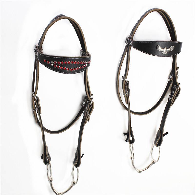 Leather cowhide horses and horses, handmade handmade horseswater reins chewing full -piece