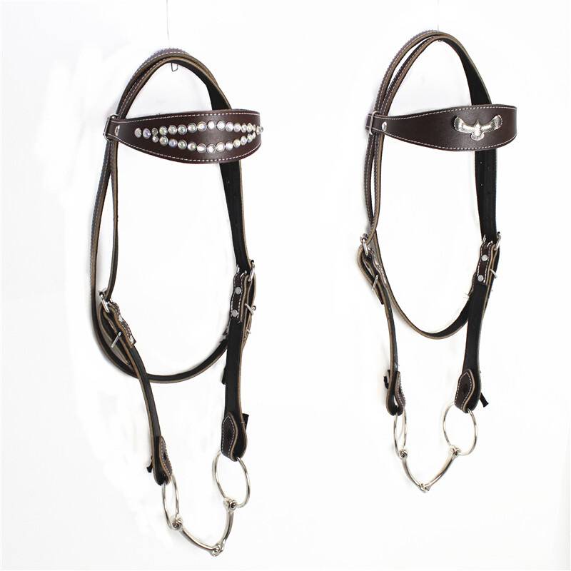 Leather cowhide horses and horses, handmade handmade horseswater reins chewing full -piece