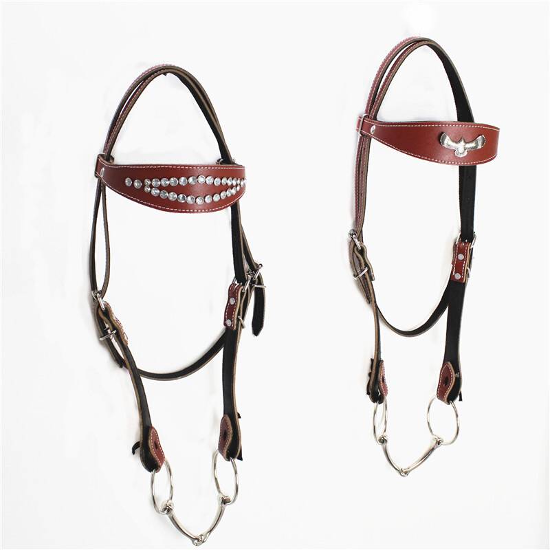 Leather cowhide horses and horses, handmade handmade horseswater reins chewing full -piece