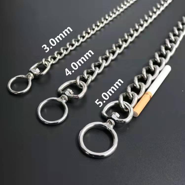 Stainless steel P chain dog traction rope thickened bite medium large dog golden hair walking dog rope horse dog iron chain