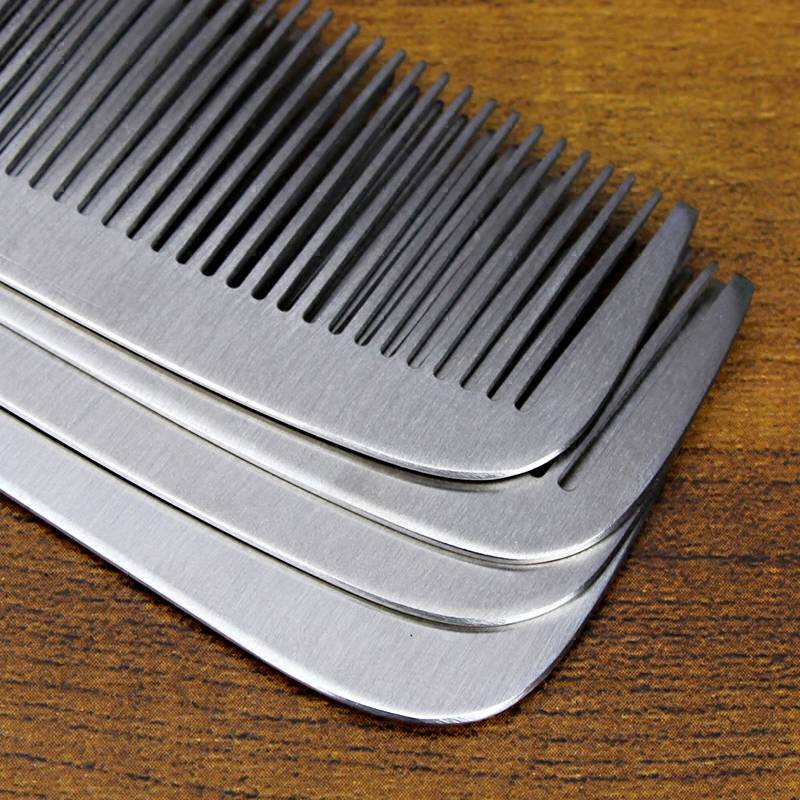 Stainless steel hair combing combed hair steel comb, ultra -thin flat -headed combed combed hair stylist professional haircut special steel comb