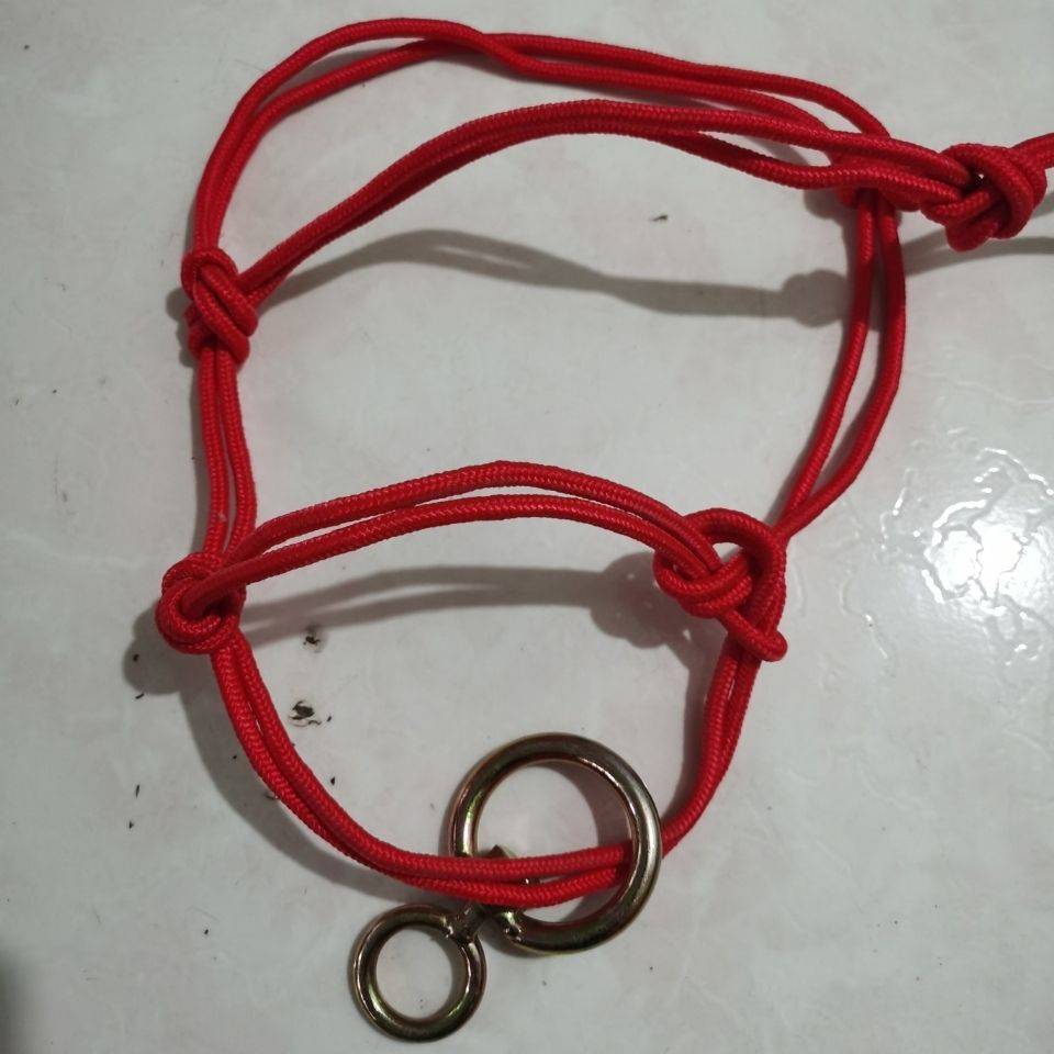 A cow collar, a simple cow cage, a cage with a cow rope, a crochet and a crotch