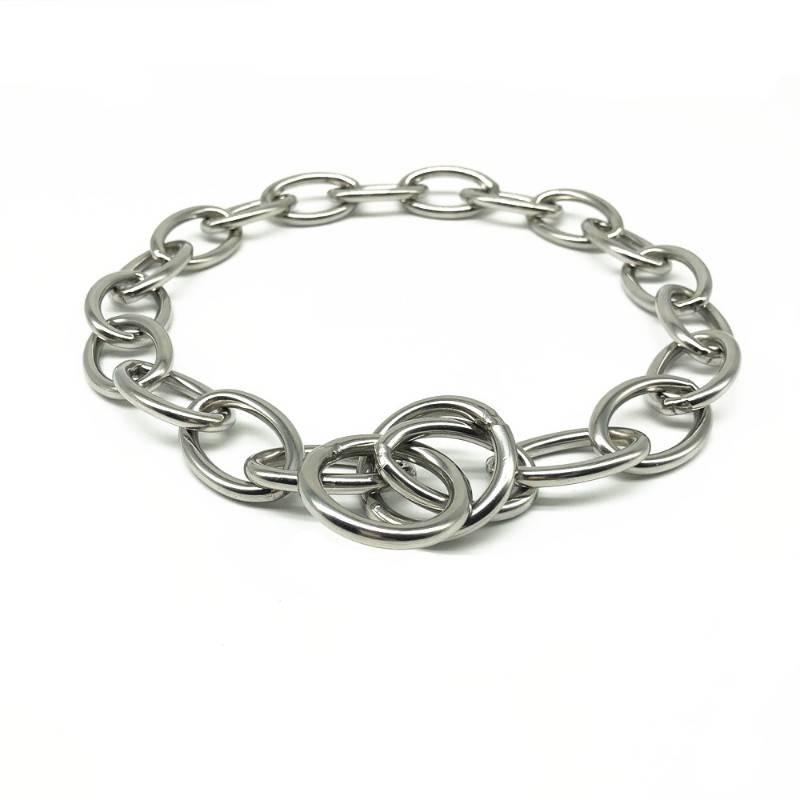Stainless steel P chain item ring medium large dog training neck cover golden -haired Wrangler dog bullfighting rope dog chain