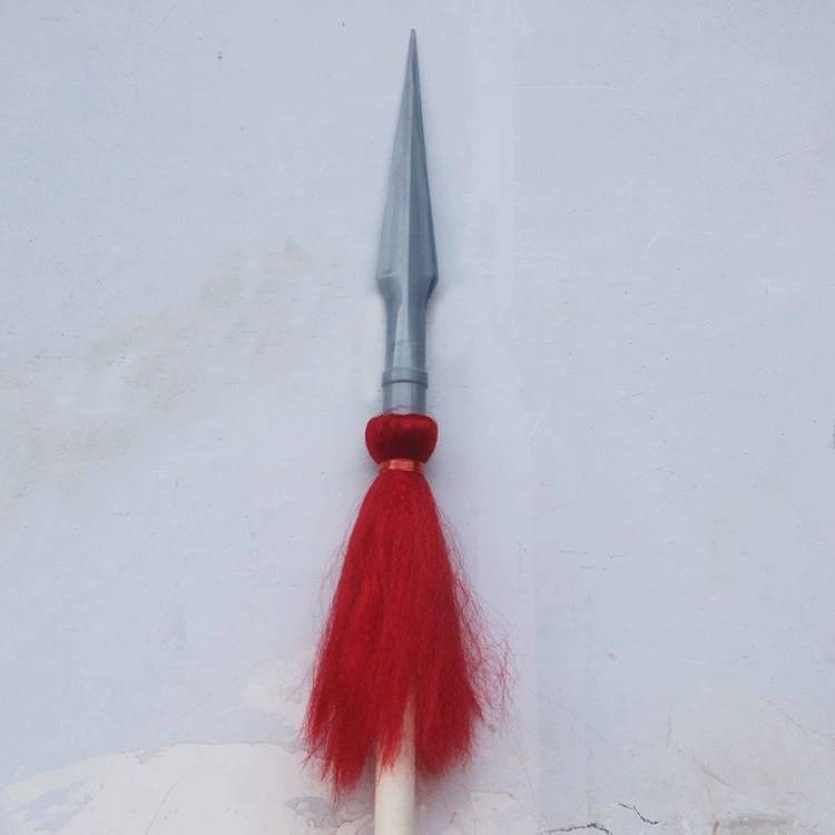 Children's safety silicone rubber rubber performance red gimbing gun training long spear white wax rod martial arts stick against adult gun head