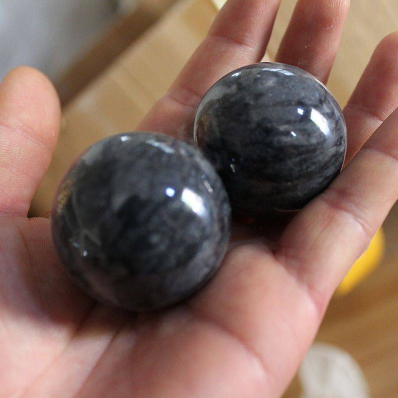 Natural Jade Ball Fitness Ball Health Ball Handle Playing Men and Women Middle and Elderly Massage Children Transfer Stone Health Ball