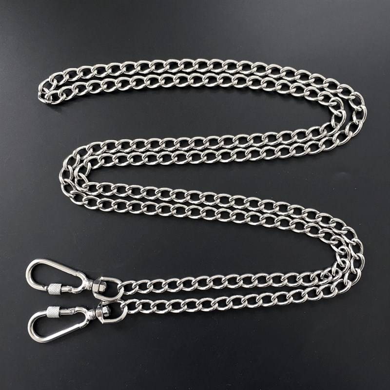 Stainless steel dog traction rope small medium -sized dog bolt dog chain Golden hair horses dog German dog chain iron chain