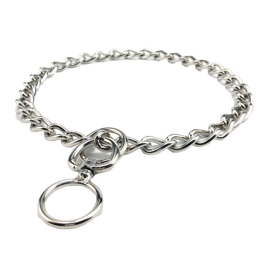 Stainless steel P chain dog traction rope ring horse dog dog Golden Morrowine dog chain medium large dog bolt dog neck cover