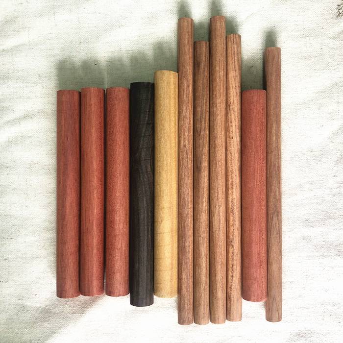 Puritan sandalwood beaded wood carving handle small round stick DIY wooden stick brush rod cigarette