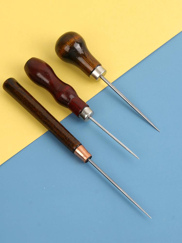Old -style awl needle supplement shoe wooden handle cricket leather on -shoe cone tool manually punching shoe trimming shoe special straight coned needle