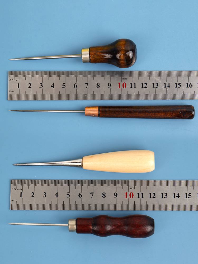 Old -style awl needle supplement shoe wooden handle cricket leather on -shoe cone tool manually punching shoe trimming shoe special straight coned needle