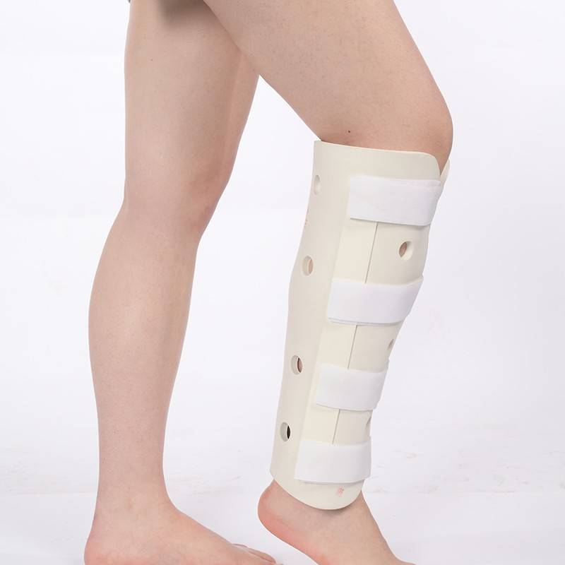 High-molecular skeletal bone, fixed outside lower knee limbs, leg ankles, plaster