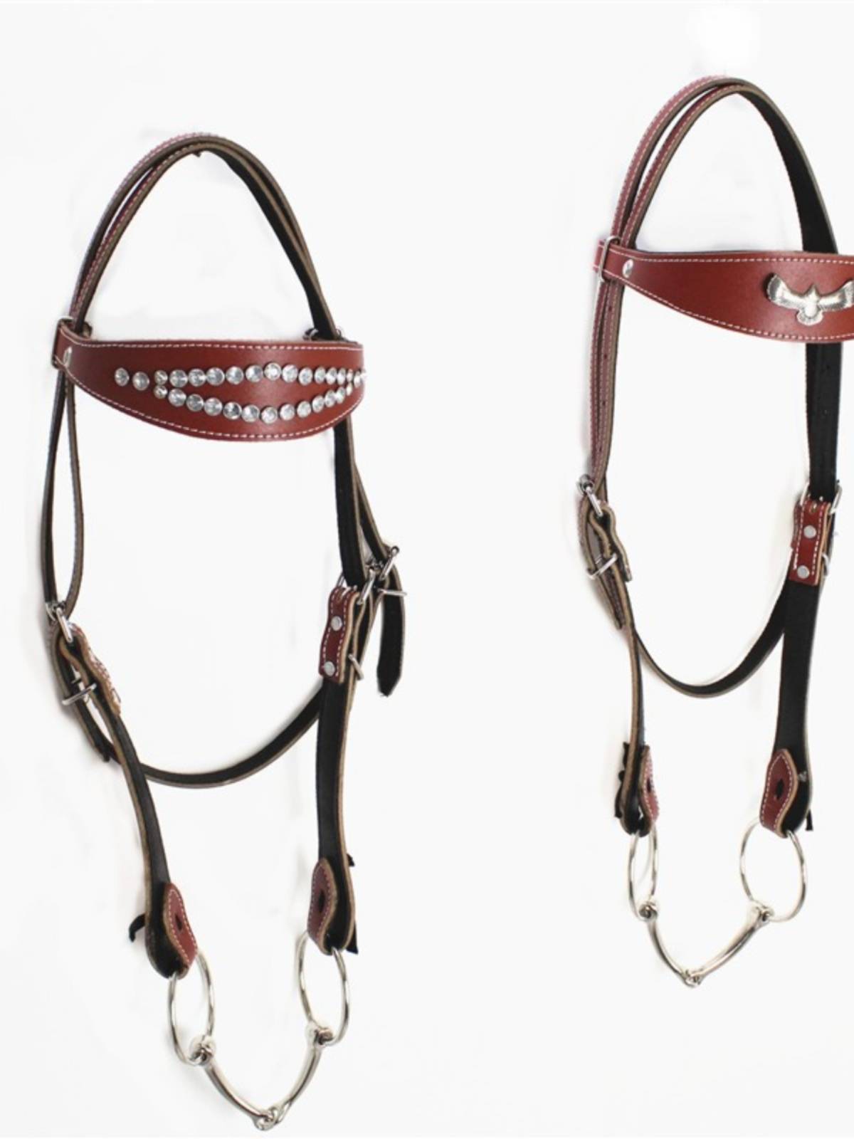 Leather cowhide horses and horses, handmade handmade horseswater reins chewing full -piece