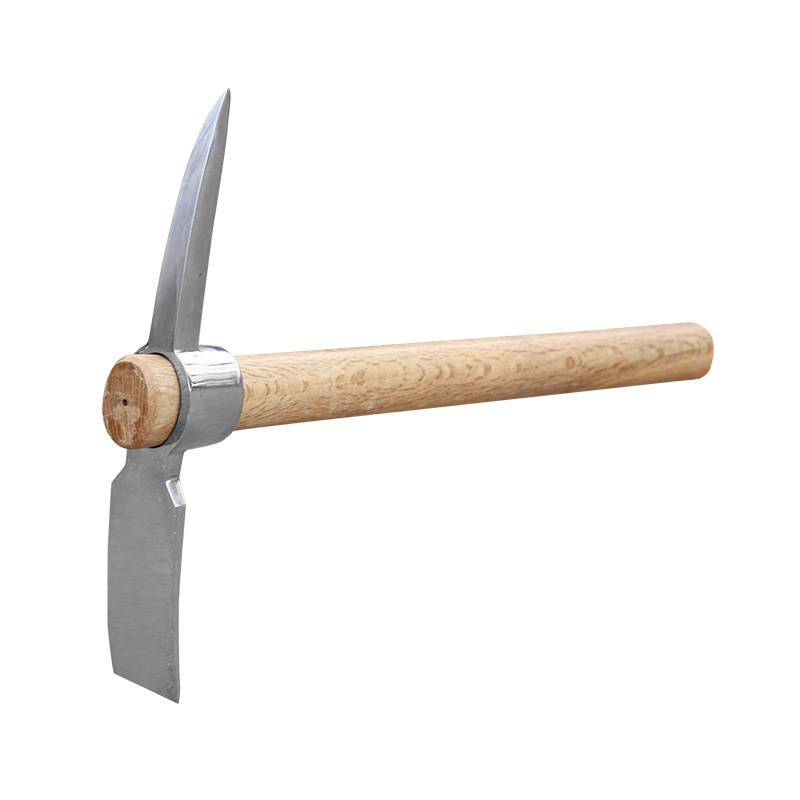 Wooden handle stainless steel -headed hills outdoor outer ice, white Swiss Ho Ho Ho Ho Holy Holy Holy Digging bamboo shoots and turning the soil