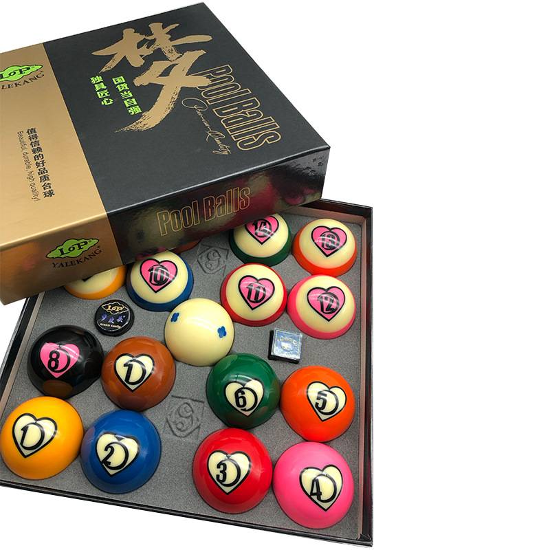 Billiards Crystal Ball 5.7cm Heart Black Eight Balls A set of Snooker Pilling Pills Crystal Billiards