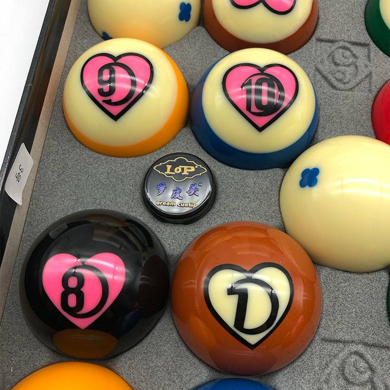 Billiards Crystal Ball 5.7cm Heart Black Eight Balls A set of Snooker Pilling Pills Crystal Billiards