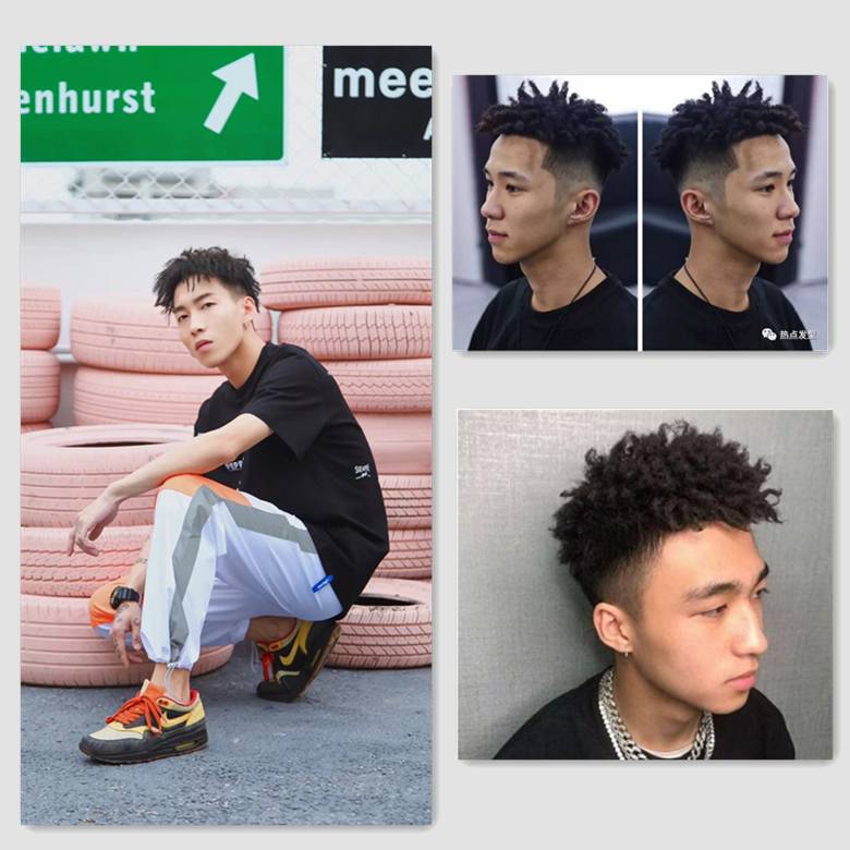 a black man with a sponge hip-hop blowhead, barbershop, an african hairdresser