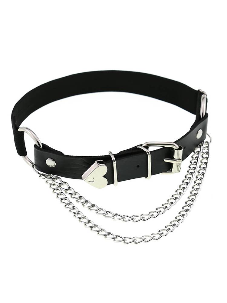 Lolita Harajuku Dark Lolita Metal Chain Girl Penchus Gothic Legs Bingle JK thigh ring loop love