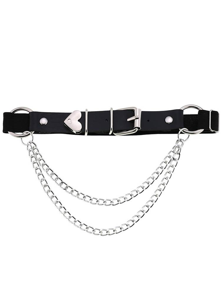 Lolita Harajuku Dark Lolita Metal Chain Girl Penchus Gothic Legs Bingle JK thigh ring loop love