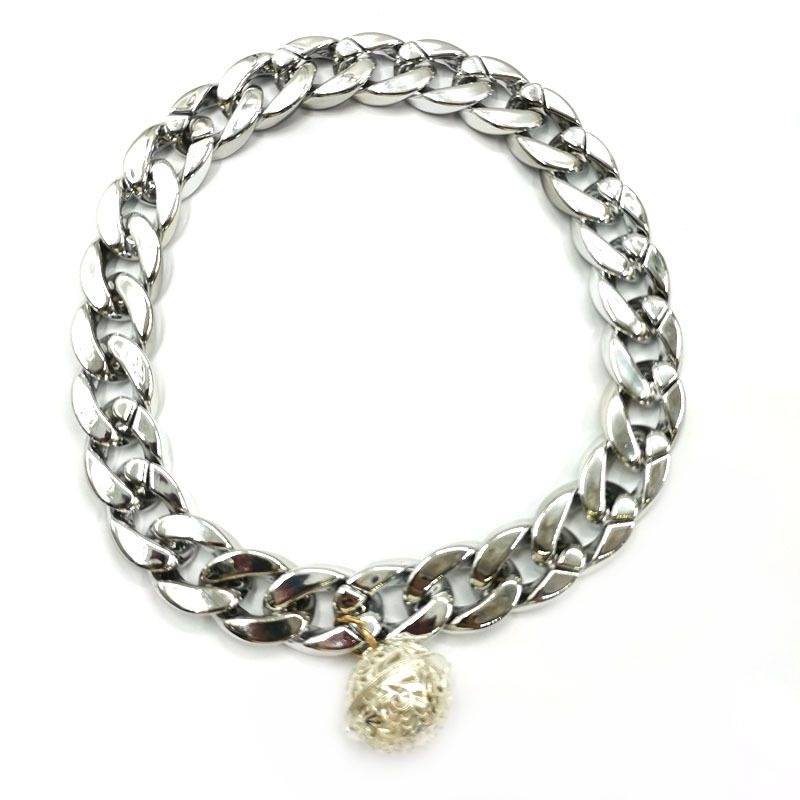 Bringing bell pet necklace method teddy dog big gold chain decorate small and medium -sized dogs and cat gold neck