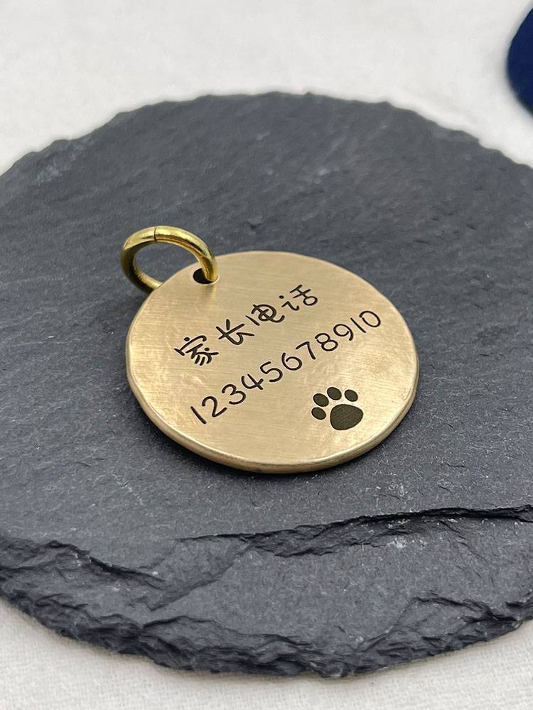 Personalized Handmade Hammer Dog Cat Cat Laser Customized Pet identity anti -lost engraving collar listing