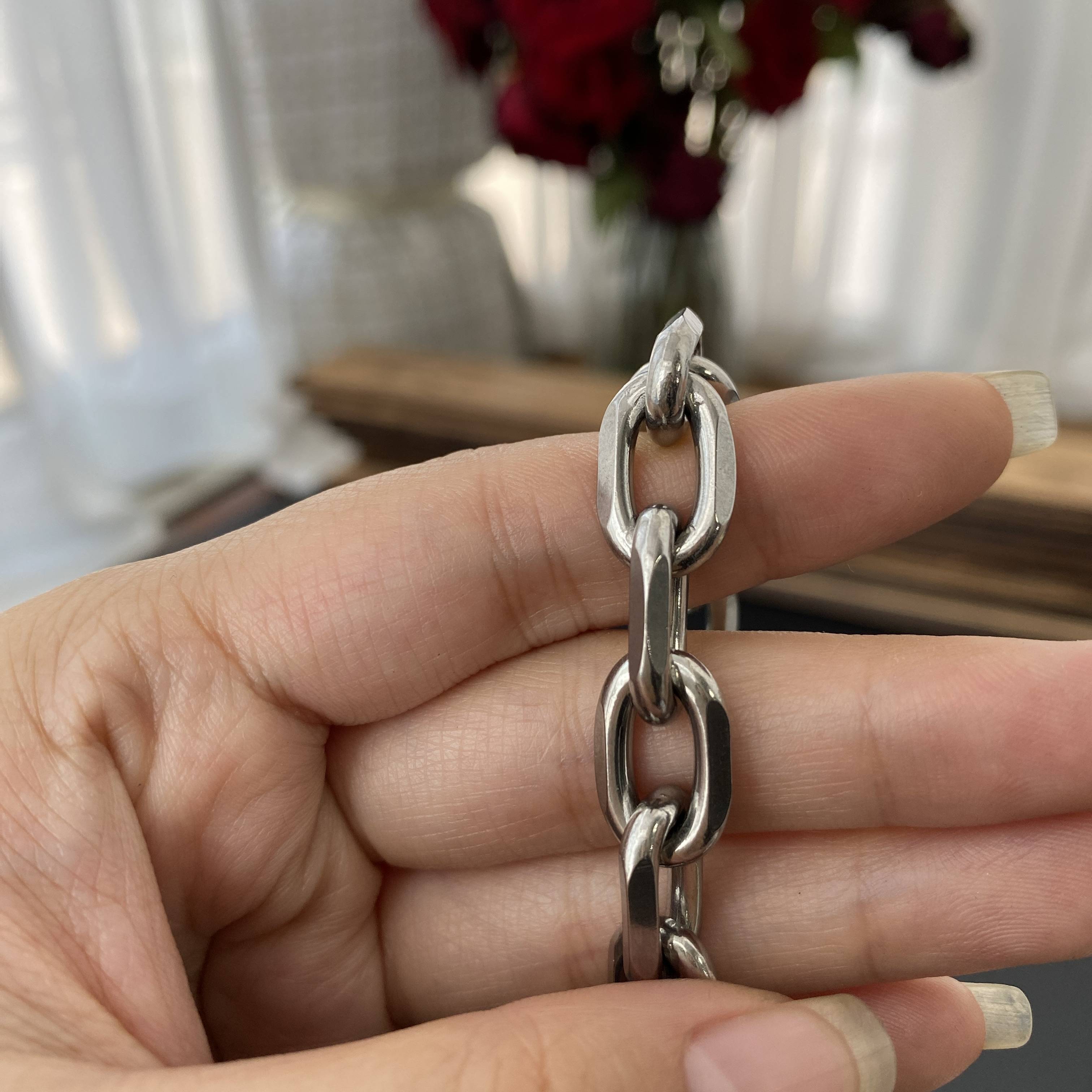 Stainless steel dog neck ring P chain dog neck chain small medium -sized dog Jack Corki Duobin Dog dog neck training dog snake chain
