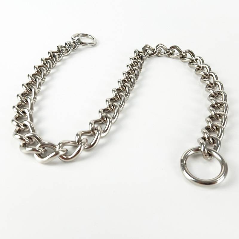 304 welding stainless steel P chain dual -ring collar dog neck ring double ring double ring iron chain P chain twist chain lead chain