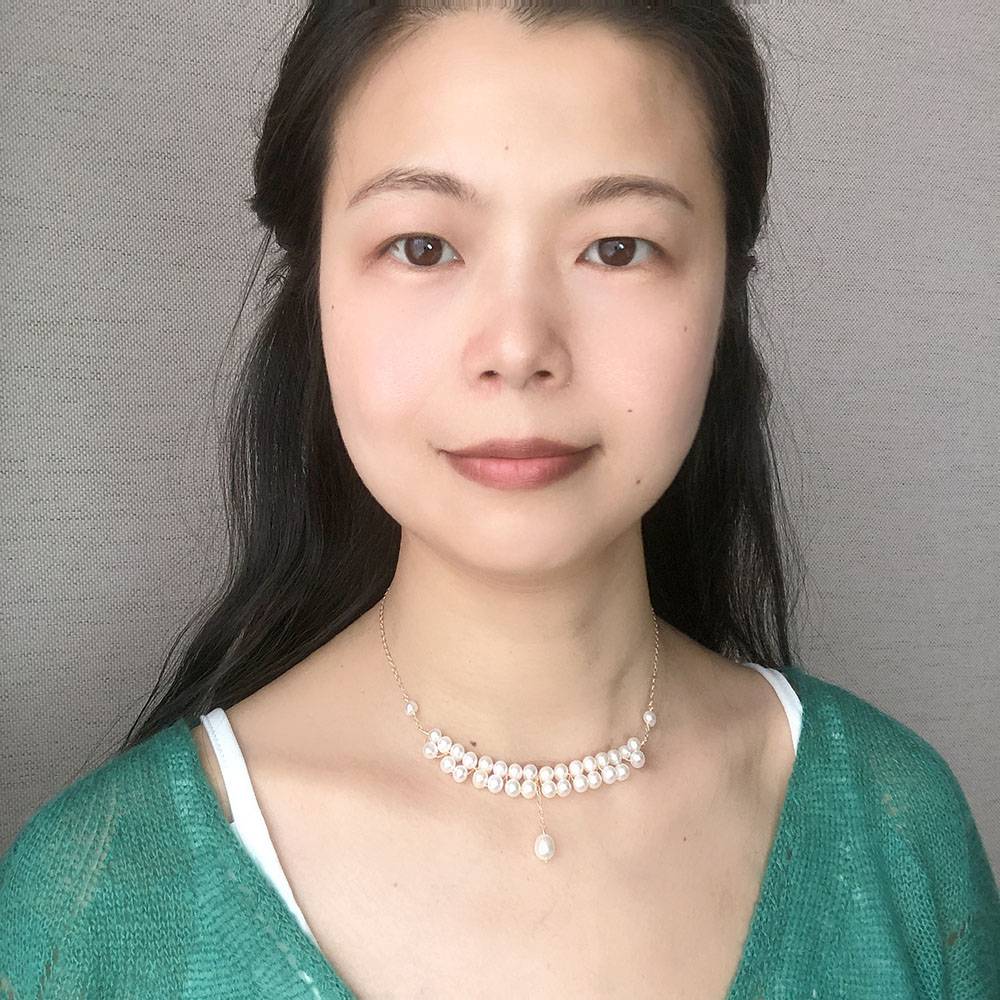 Double -layer pearl scarring necklace Fashion thyroid gland to cover the neck with the neck with light luxury