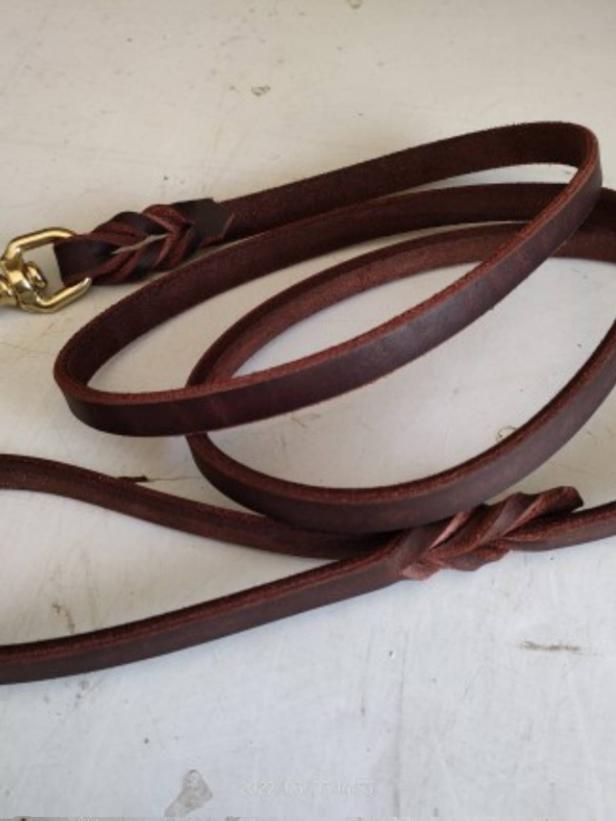 Cowhide dog chain German Mu competition rope dog chain leather rope imported oil leather leather traction with dog traction
